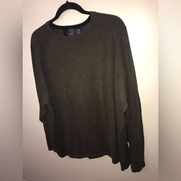 VINTAGE J. Ferrar Mens Cotton Olive Green Thin Knit Long Sleeve Sweater Size XL - Picture 4 of 10